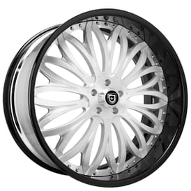 19/20" Staggered Lexani Forged Wheels LF-731 Pisces Brushed Face with Black Lip Rims
