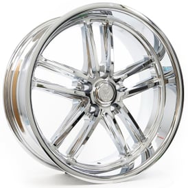 22" Staggered Resto Wheel Co R103 Maverick Milled Window and Chrome Plated Rims 