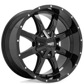 17" Moto Metal Wheels MO970 Gloss Black with Milled Lip Off-Road Rims 