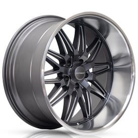 20" Corsart Wheels R508 Alcatraz Matte Gunmetal Milled with Diamond Cut Lip Rims