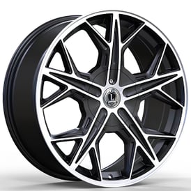18" Luxxx Alloys Wheels Lux44 Gloss Black with Machined Face Rims