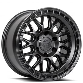 17" Lock Off-Road Wheels Onyx Matte Black with Matte Black Ring Rims
