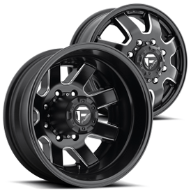 17" Fuel Wheels D538 Maverick Dually 8-LUG Matte Black Milled Off-Road Rims