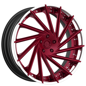 21" Lexani Forged Wheels LZ-114 Burgundy Face with Chrome Lip Rims