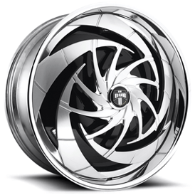 26" Dub Forged Wheels S816 Choppa Brushed Face with Chrome Lip Spinner Rims