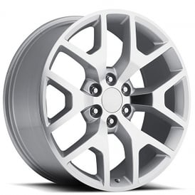 22" GMC Sierra Wheels FR 44 Silver Machined OEM Replica Rims