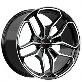 22" Giovanna Wheels Huraneo Gloss Black with Machined Face Rims 