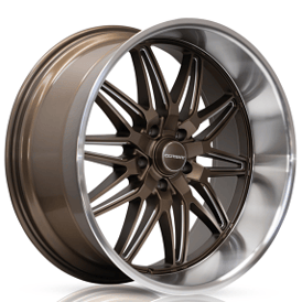 22" Staggered Corsart Wheels R509 Alcatraz Matte Bronze Milled with Diamond Cut Lip Rims 