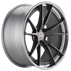 20" HRE Wheels S104 Satin Charcoal Center with Polished Clear Outer and Gloss Silver Inner Forged Rims