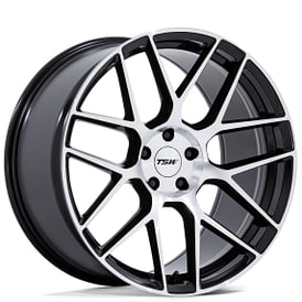 17" TSW Wheels TW002 Lasarthe Gloss Black Machined Flow Formed Rims