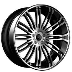 21" Lexani Forged Wheels LF-758 Bison Black Machined Face with SS Lip Rims
