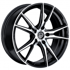 16" Elegant Wheels E001 Gloss Black with Machined Face Rims