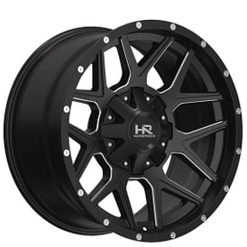 20" Hardrock Wheels H716 Rugged Gloss Black Milled Off-Road Rims