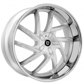 26x10" Lexani Senna Silver with SS Lip Covered Cap Wheels (6x139/135, +20mm) 