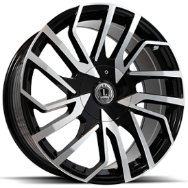 20" Luxxx Alloys Wheels Lux47 Gloss Black with Machined Face Rims