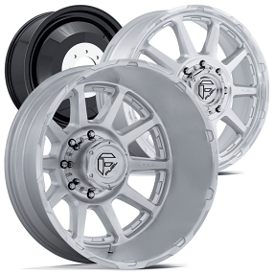 20" Fuel Wheels D912 Circuit Dually Gloss Silver with Machined Face Off-Road Rims