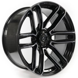 20" Arena Wheel Co A111 Supreme Gloss Black Brushed DDT with Face Clear Off-Road Rims  