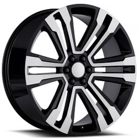 24" Cadillac Escalade Wheels FR 72 Black Machined Face OEM Replica Rims