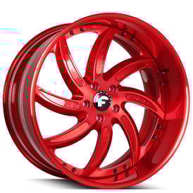 20" Staggered Forgiato Wheels Azioni Candy Red Forged Rims