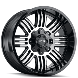 20" Ion Alloy Wheels 144 Satin Black Machined Off-Road Rims