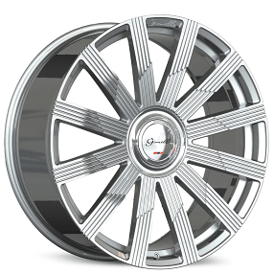 24" Gianelle Wheels Beirut Gloss Silver Machined Flow Formed Floating Cap Rims
