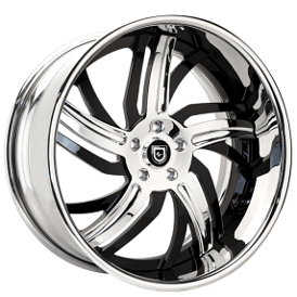 22" Lexani Forged Wheels LF-724 Chrome with Black Accents Rims
