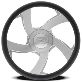 DAZZ Custom Steering Wheel D105 Bussin Brushed with Machined Hub and Horn Clear Coated 
