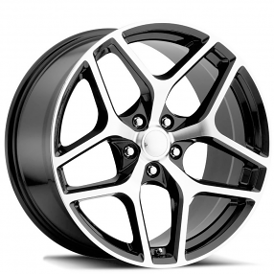 20" Chevy Camaro Wheels FR 27F Black Machine Face Flow Form OEM Replica Rims