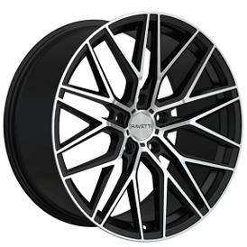 22" Staggered Ravetti Wheels M16 Satin Black Machined Flow Formed Rims