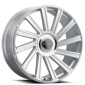 22" Blaque Diamond Wheels BD-40 Silver Machined Floating Cap Rims