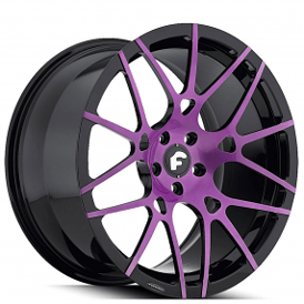 24" Forgiato Wheels Maglia-M Gloss Black with Purple Accents Forged Rims 