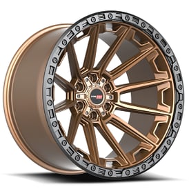 22" Vortek Off-Road VRT-601 Spartan Matte Bronze with Black Bead Ring Rims  