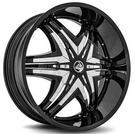 22" Diablo Wheels Elite Black with Chrome Inserts Rims