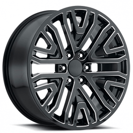22" GMC Mesh Wheels FR 93 Gloss Black Milled OEM Replica Rims