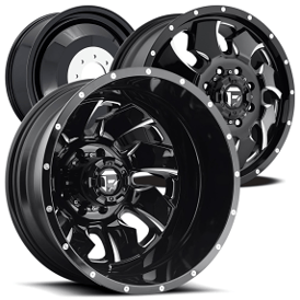 20" Fuel Wheels D574 Cleaver Dually Gloss Black Milled Off-Road Rims