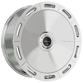 26" Giovanna Wheels AMUR Smooth Gloss Silver with Polished Lip Flow Formed Floating Cap Rims