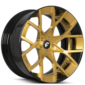 22" Forgiato Wheels Insetto-ECL Brushed Gold Face with Black Lip Forged Rims 