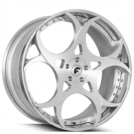 21" Forgiato Wheels Rueda-ECL Brushed Silver with Chrome Lip Forged Rims