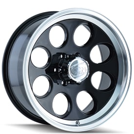18" Ion Alloy Wheels 171 Black with Machined Lip Off-Road Rims