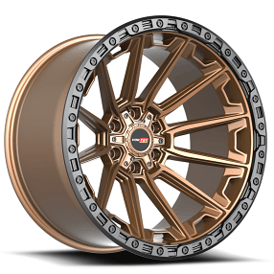 17" Vortek Off-Road VRT-601 Spartan Matte Bronze with Black Bead Ring Rims  