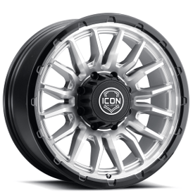 20" ICON Alloys Wheels Cajon Silver Machined with Gloss Black Lip 8-Lug Off-Road Rims