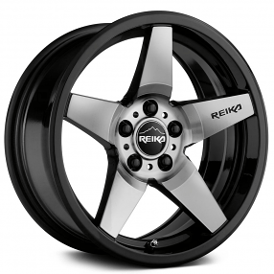 17" Reika Wheels Seeker R15 Black with Machined Face Flow Formed Crossover Rims