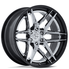 20" Fuel Wheels FC408 Flight Chrome with Gloss Black Lip Off-Road Fusion Forged Rims