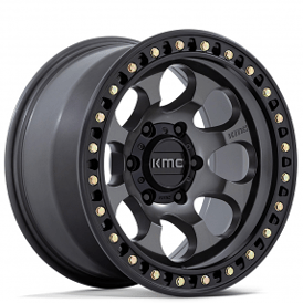 18" KMC Wheels KM550 Riot SBL Anthracite with Satin Black Lip Off-Road Rims