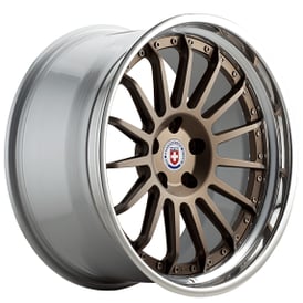 20" HRE Wheels C109 Satin Bronze Center with Polished Clear Outer and Gloss Silver Inner Forged Rims