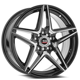 18" SPEC-1 Wheels SP-54 Gloss Black with Machined Rims 