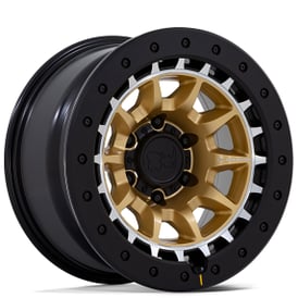 17" Black Rhino Wheels Tusk BR016 Matte Gold with Machined Ring and Black Rock Guard Off-Road Rims
