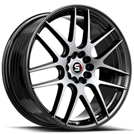 17" SPEC-1 Wheels SP-65 Gloss Black with Machined Rims 