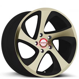 18" Shift Wheels Strut Gloss Black with Bronze Machined Face Rims 