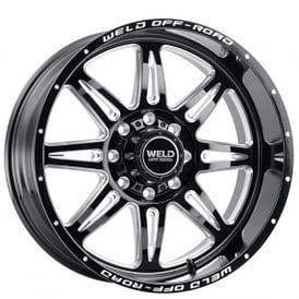 20" Weld Off-Road Wheels Cheyenne W132 Gloss Black Milled Rotary Forged Rims